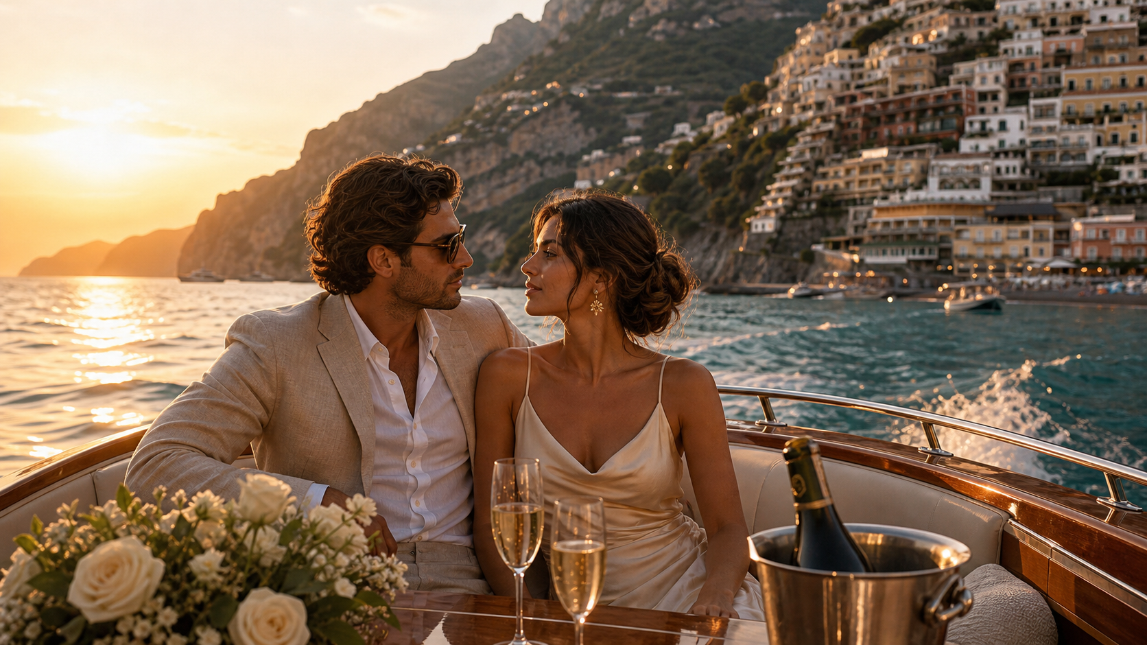 Amalfi Coast honeymoon and wedding anniversary by private boat