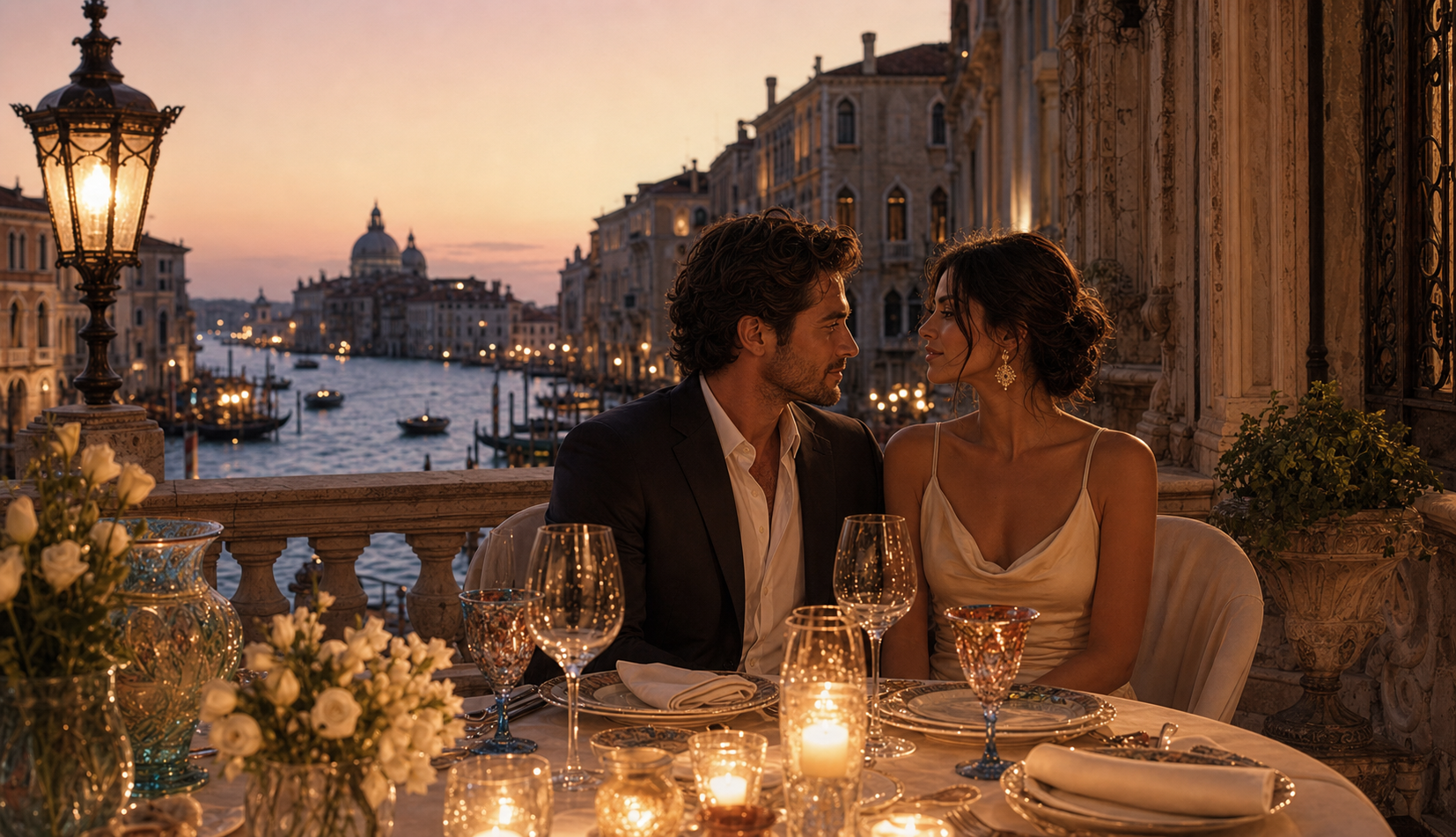 Candlelit luxury dinner in Venice